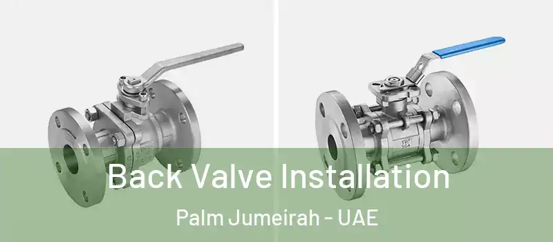  Back Valve Installation Palm Jumeirah - UAE
